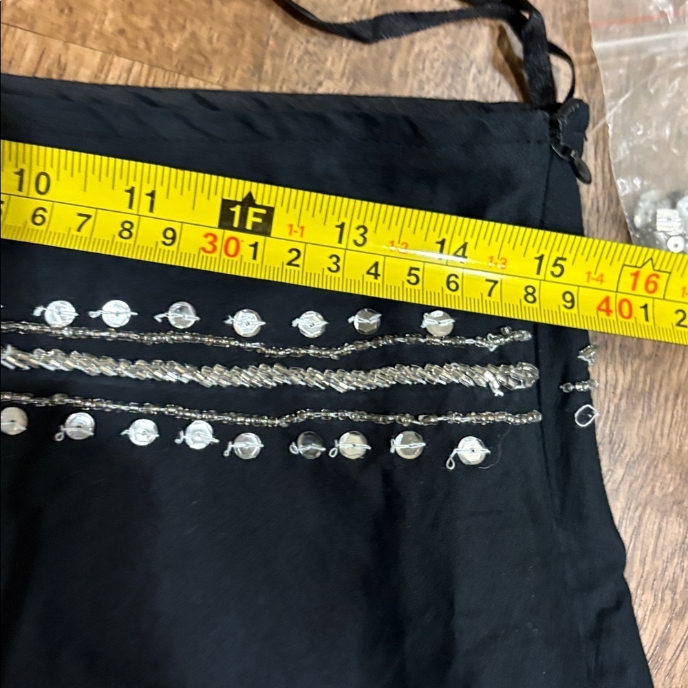 DIMRI Sequined boho gypsy skirt size medium. New without tags. Black tan - Picture 6 of 8